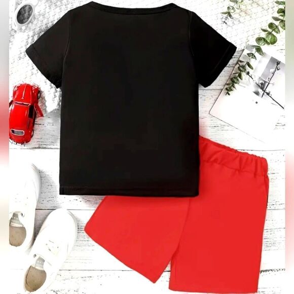 Retro Boys printed two-piece short set sz small - Picture 2 of 5